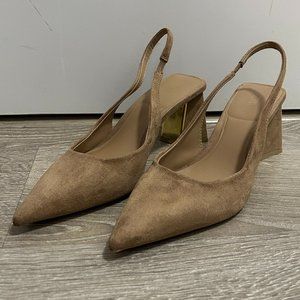EUC - ZARA Block Heel Slingback Shoes